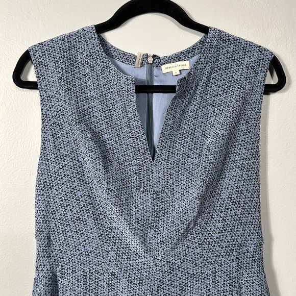 Rebecca Taylor Blue Silk V-neck Relaxed Fit Midi Dress size 6 - Picture 2 of 15